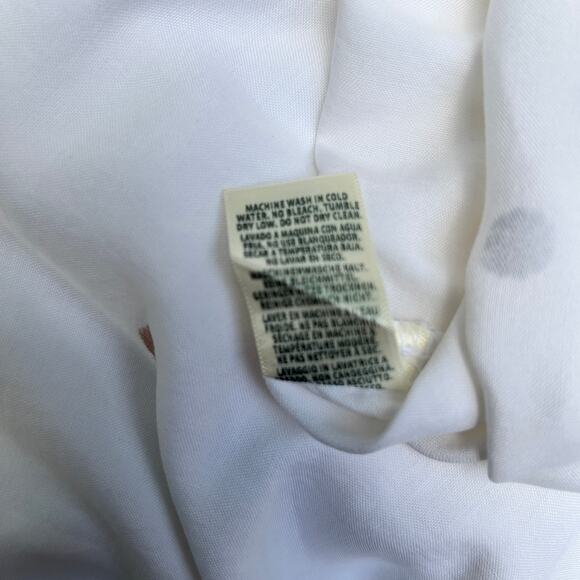 Anthropologie Cloth & Stone Polka Dot Seamed Dress White Rose Gold Size XS - Picture 10 of 11